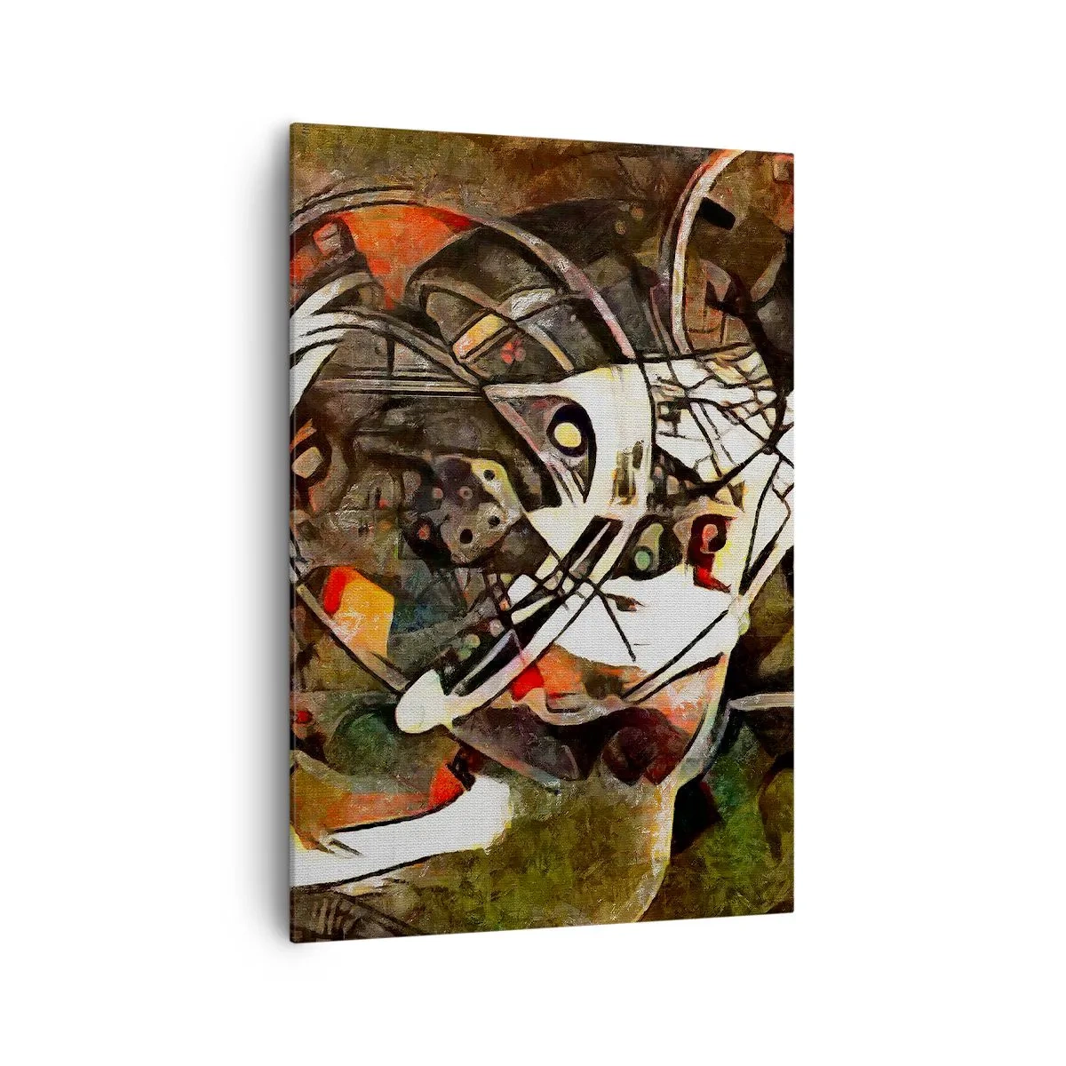 Cuadro sobre lienzo - Impresión de Imagen - Abstracción expresiva en tonos oscuros con líneas dinámicas. - 70x100cm - ¿Oyes el movimiento? - Decoración de pared moderna para salón y dormitorio ARTTOR