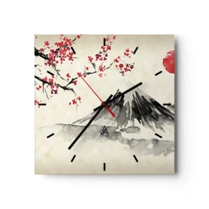 Reloj de pared - Reloj de vidrio - Enamórate de Japón - 40x40 cm