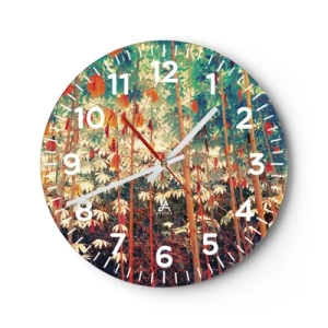 Reloj de pared - Reloj de vidrio - La vida secreta de las hojas - 30x30 cm