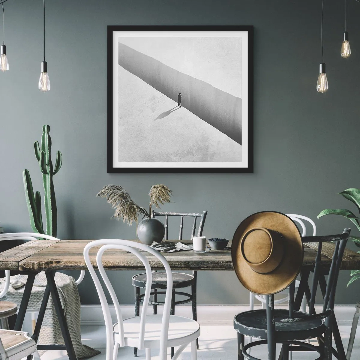 Póster en marco negro - Sin un destino claro - 50x50 cm