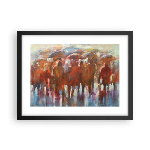 Póster en marco negro - Iguales entre la niebla - 40x30 cm