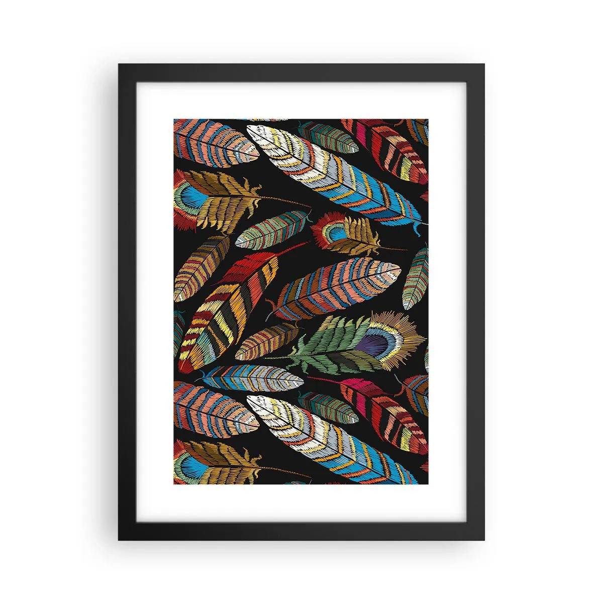 Póster en marco negro - Carnaval de las aves - 30x40 cm