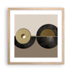 Póster en marco roble claro - Variaciones en torno a un círculo - 40x40 cm