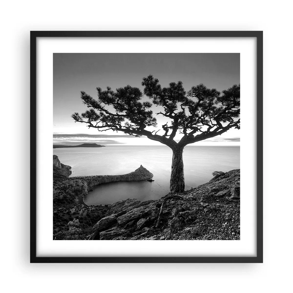 Póster en marco negro - Calma hasta el horizonte - 50x50 cm