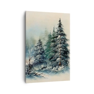 Cuadro sobre lienzo - Impresión de Imagen - Paisaje invernal con árboles cubiertos de nieve - 70x100cm - Preparados para la Navidad - Decoración de pared moderna para salón y dormitorio ARTTOR