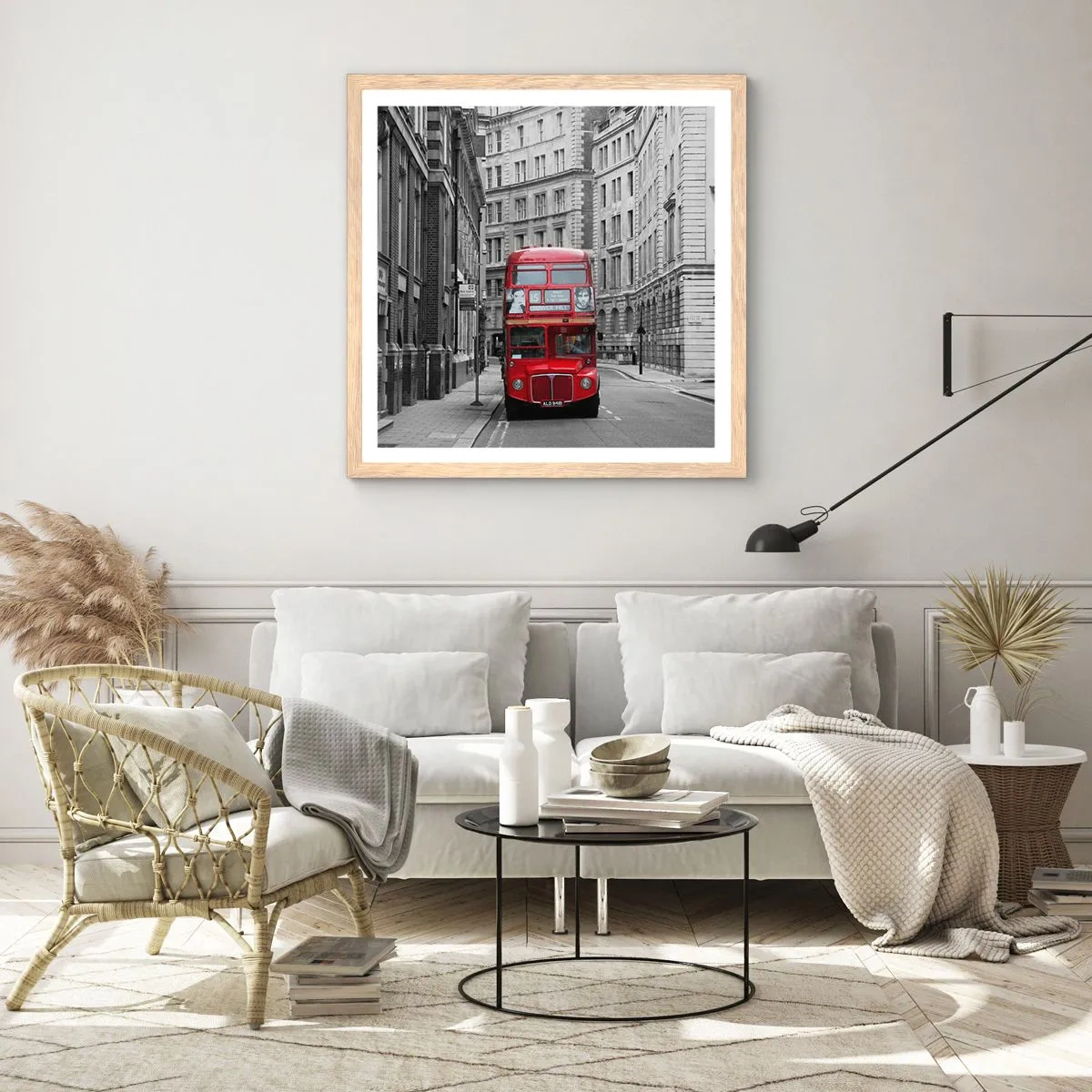 Póster en marco roble claro - La vida cotidiana no tiene por qué ser gris - 40x40 cm