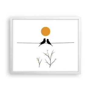 Póster en marco blanco - Noche de ruiseñores - 50x40 cm