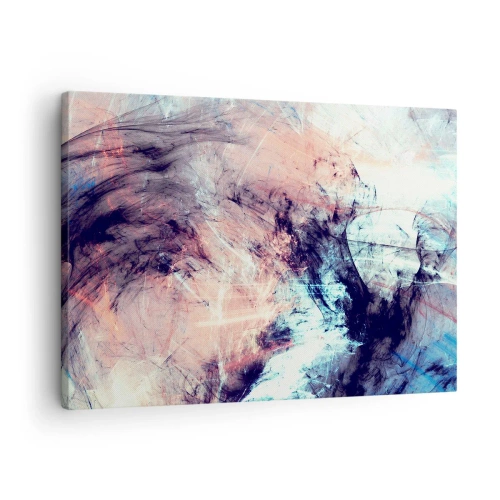 Cuadro sobre lienzo - Impresión de Imagen - Composición abstracta en tonos pastel y oscuros. - 70x50cm - Siente el viento - Decoración de pared moderna para salón y dormitorio ARTTOR