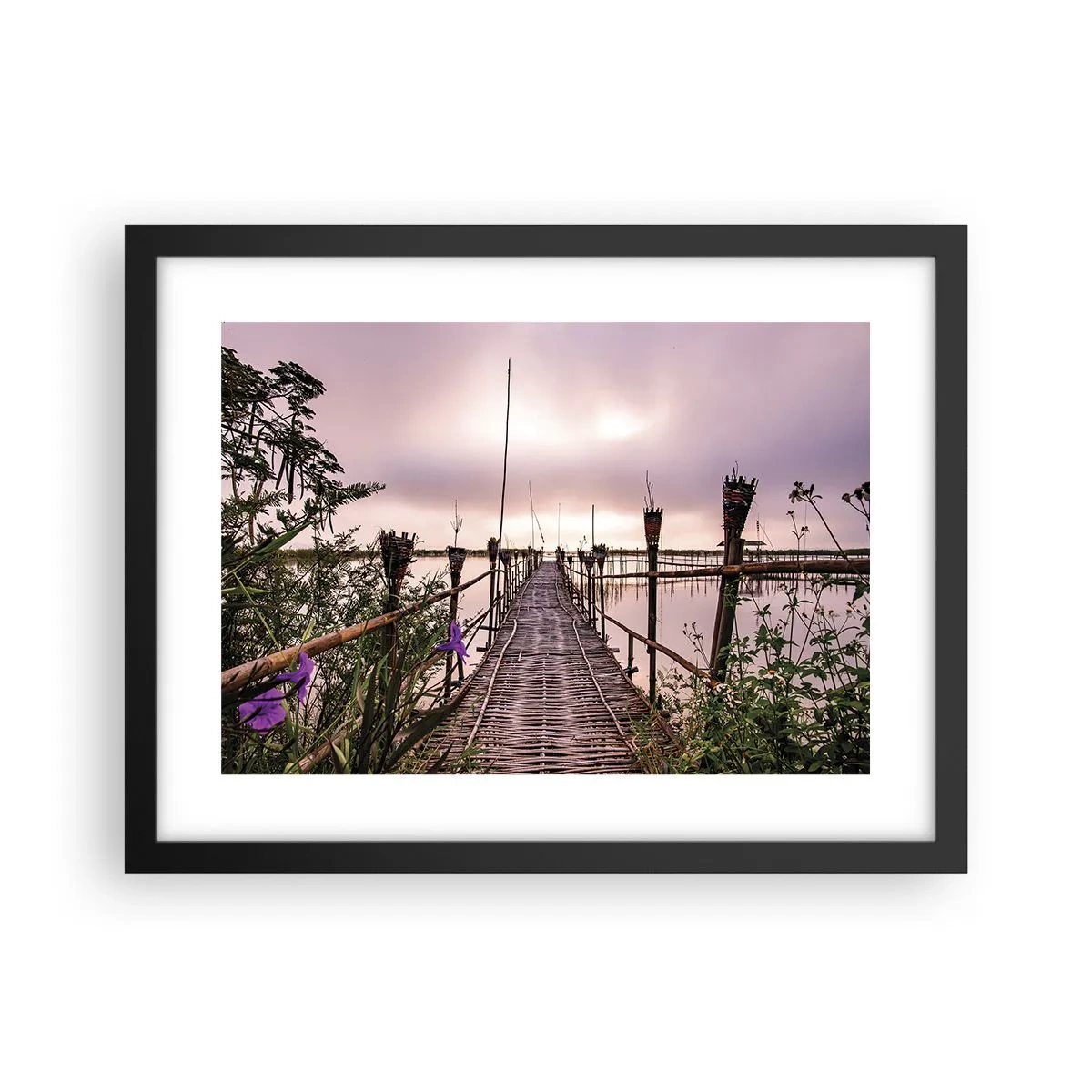 Póster en marco negro - La tranquilidad de Asia - 40x30 cm