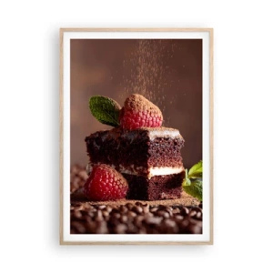 Póster en marco roble claro - La vida es dulce - 70x100 cm