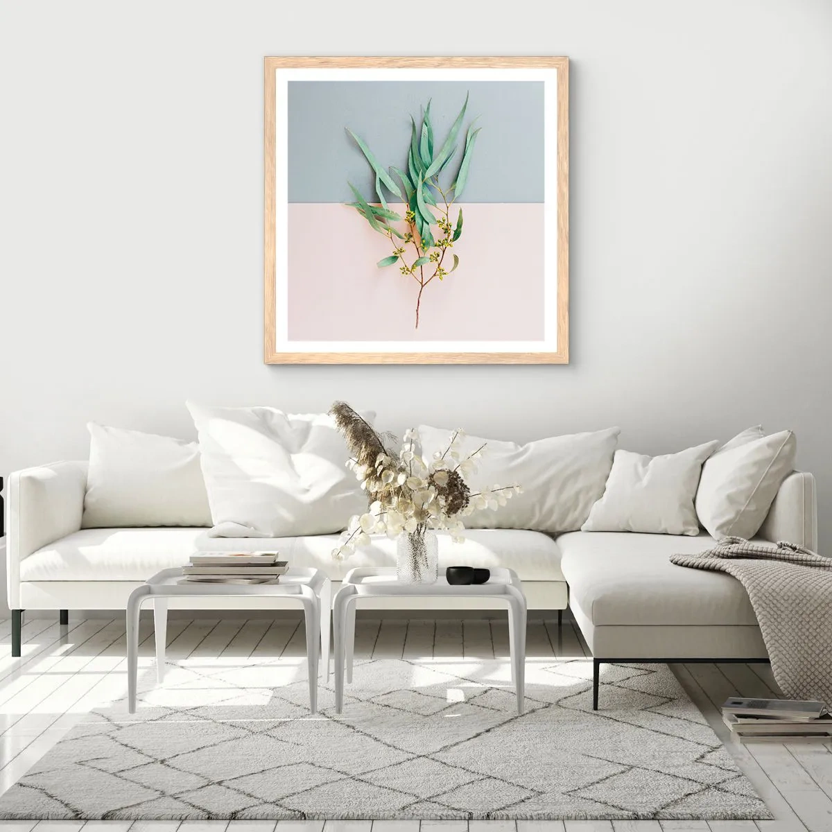 Póster en marco roble claro - La sutileza del pastel - 60x60 cm