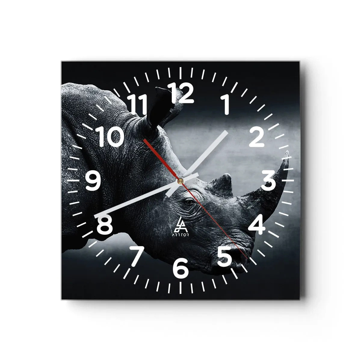 Reloj de pared - Reloj de vidrio - Perfil derecho - 40x40 cm