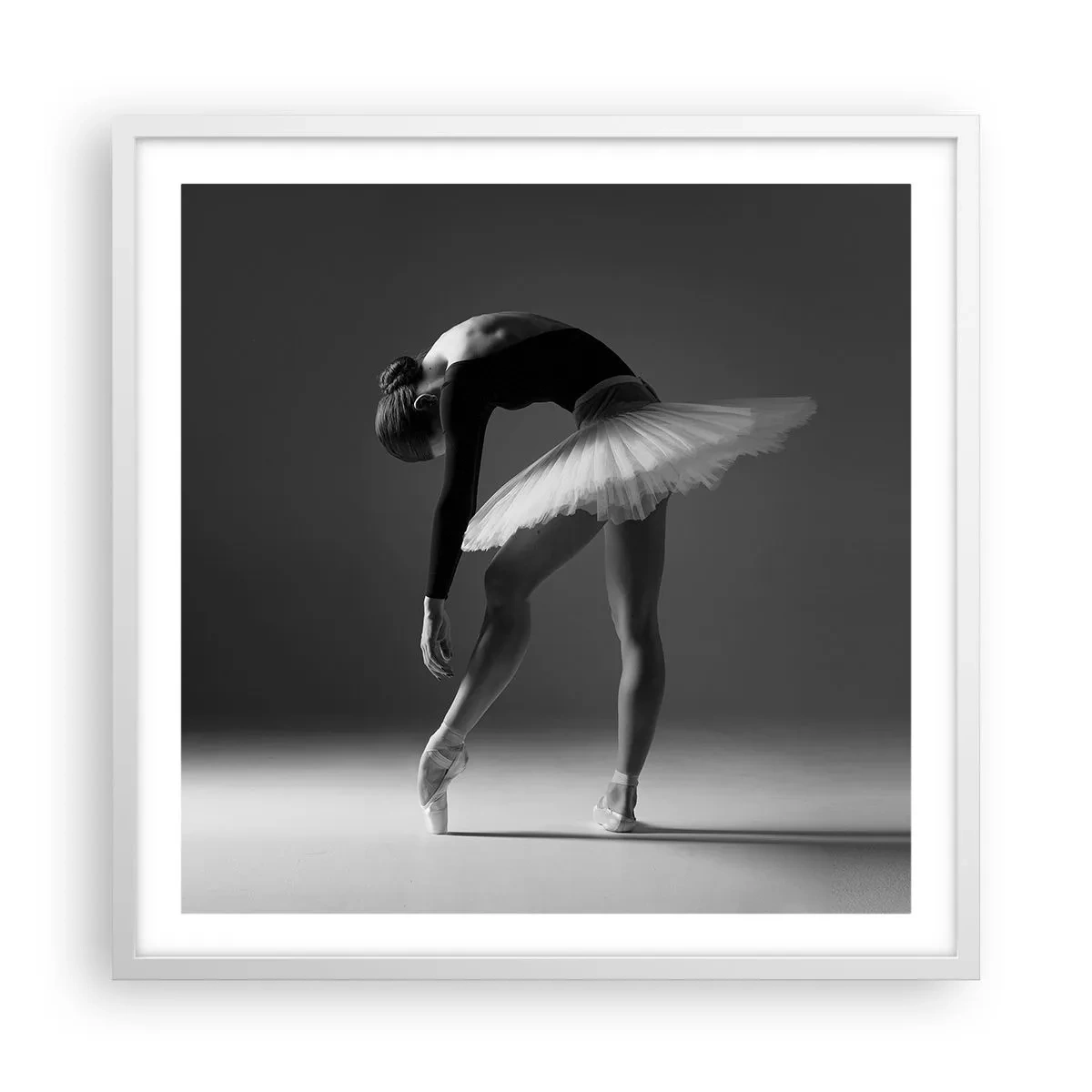 Póster en marco blanco - Bella bailarina - 60x60 cm