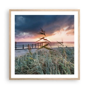 Póster en marco roble claro - Bailando con el viento - 60x60 cm