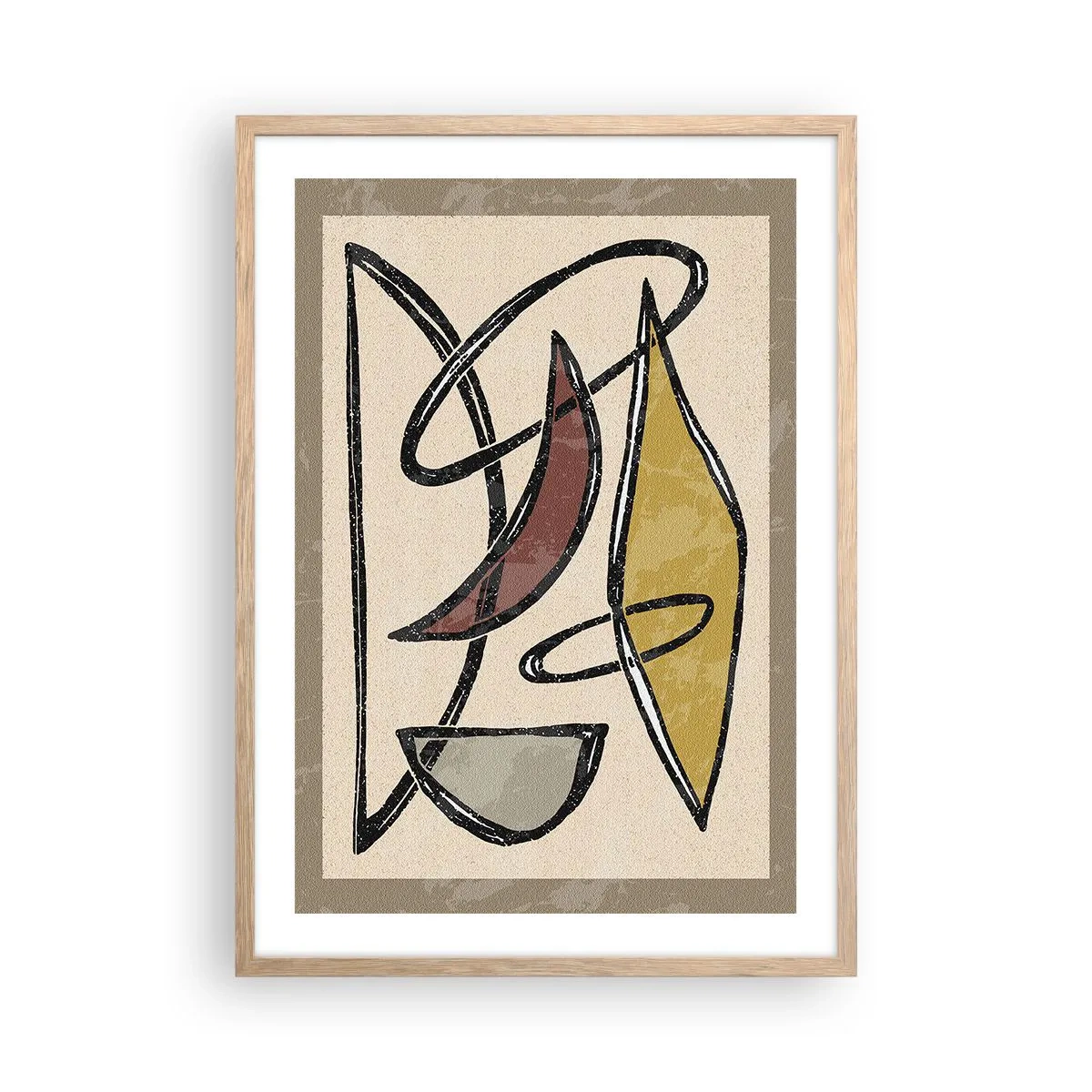 Póster en marco roble claro - Verticales y niveles - 50x70 cm