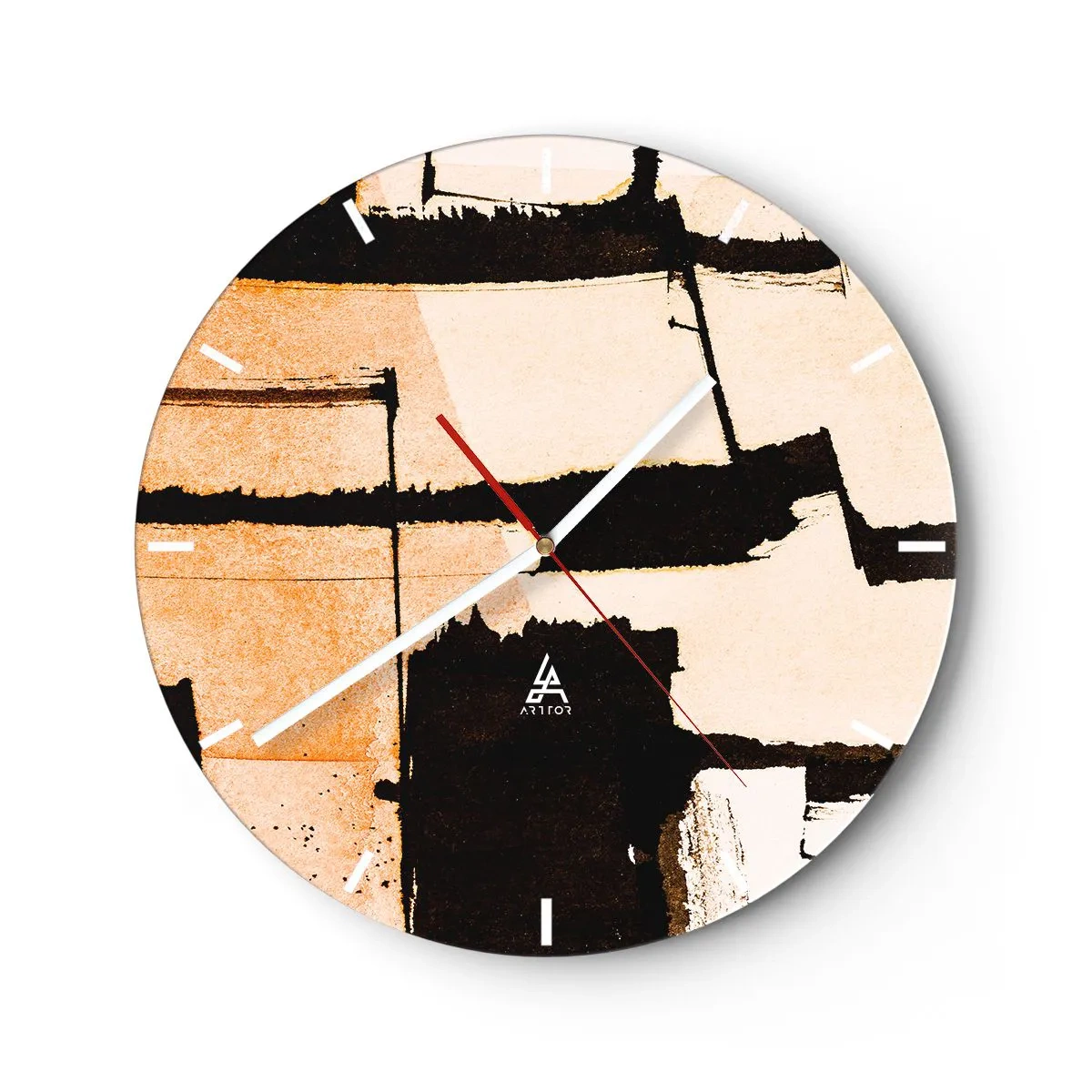 Reloj de pared - Reloj de vidrio - Aun así hay orden - 40x40 cm