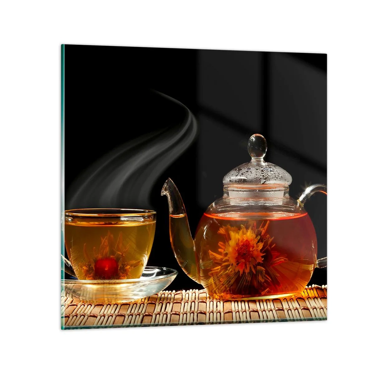 Cuadro sobre vidrio - Impresiones sobre Vidrio - Magia y el arte del té - 70x70 cm
