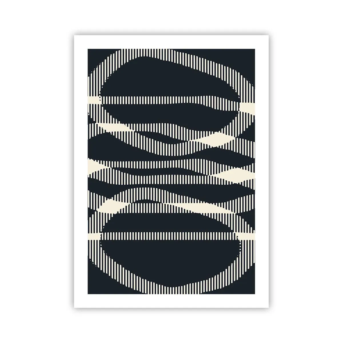 Póster - Motivo geométrico abstracto en tonos blanco y negro. - 50x70cm - Un intento de romper la oscuridad - Decoración de pared moderna para salón y dormitorio ARTTOR