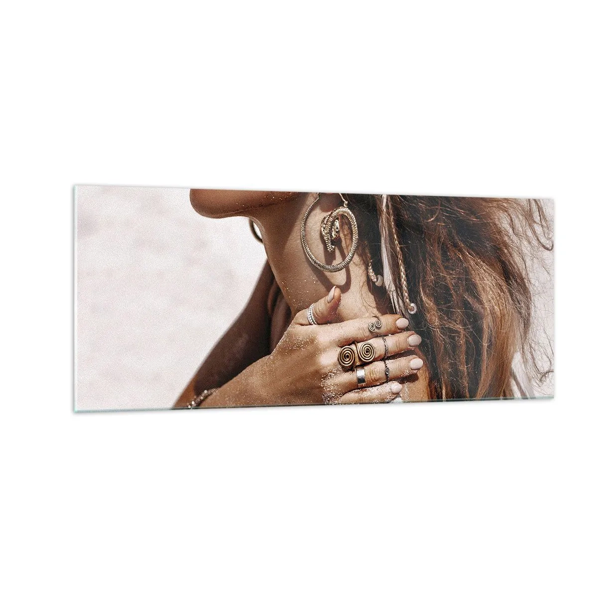 Cuadro sobre vidrio - Impresiones sobre Vidrio - Reina de la playa salvaje - 100x40 cm