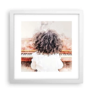 Póster en marco blanco - Descubriendo un mundo nuevo - 30x30 cm