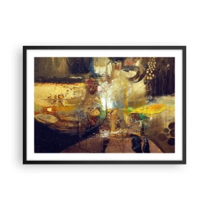 Póster en marco negro - Naturaleza muerta abstracta en colores cálidos - 70x50cm - Frío, templado, caliente - Decoración de pared moderna para salón y dormitorio ARTTOR