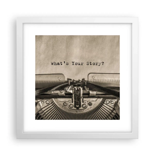 Póster en marco blanco - Solo espero una respuesta - 30x30 cm