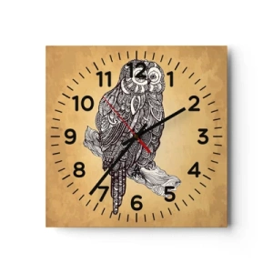 Reloj de pared - Reloj de vidrio - Intrincados ornamentos de sabiduría - 30x30 cm