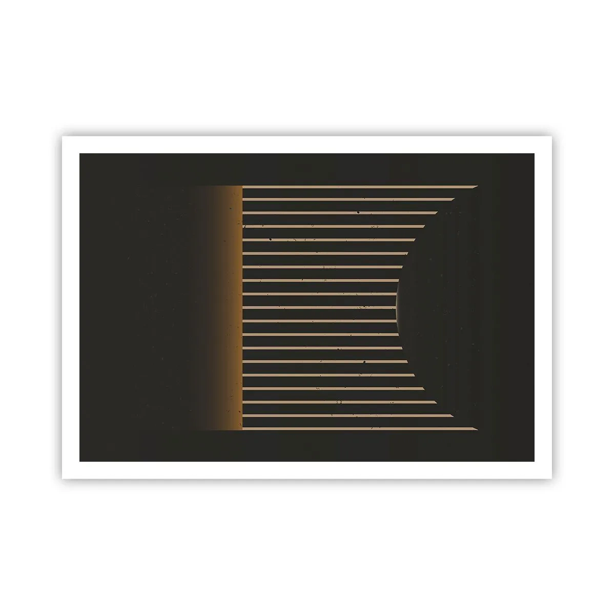 Póster - Patrón geométrico con rayas sobre fondo oscuro. - 100x70cm - Explorar la oscuridad - Decoración de pared moderna para salón y dormitorio ARTTOR