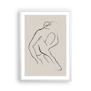 Póster en marco blanco - Boceto íntimo - 50x70 cm