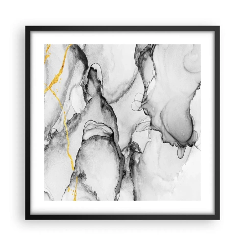 Póster en marco negro - Composición con motivo de oro - 50x50 cm