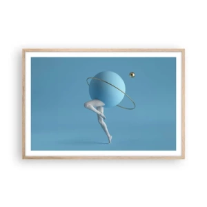 Póster en marco roble claro - Y los planetas se vuelven locos - 91x61 cm