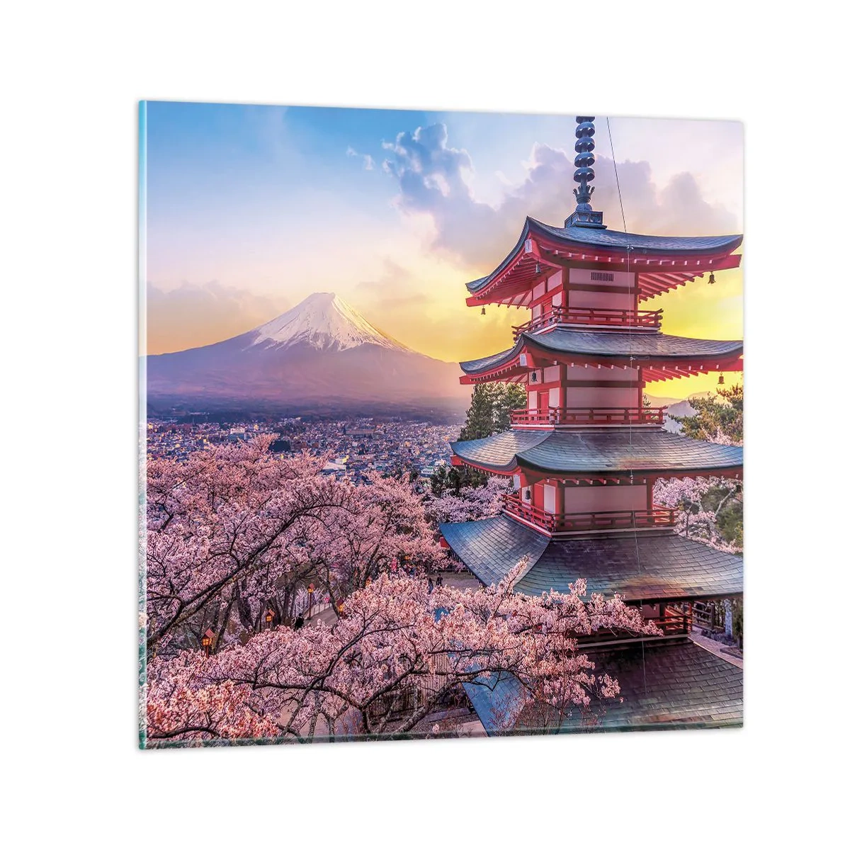 Cuadro sobre vidrio - Impresiones sobre Vidrio - La esencia del espíritu japonés - 30x30 cm