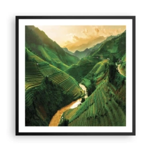 Póster en marco negro - Valle vietnamita - 60x60 cm