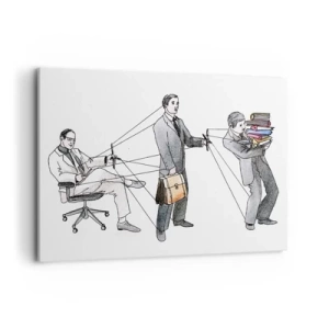 Cuadro sobre lienzo - Impresión de Imagen - Una ilustración que muestra personas controladas como marionetas. - 100x70cm - Cada cual tiene su señor - Decoración de pared moderna para salón y dormitorio ARTTOR
