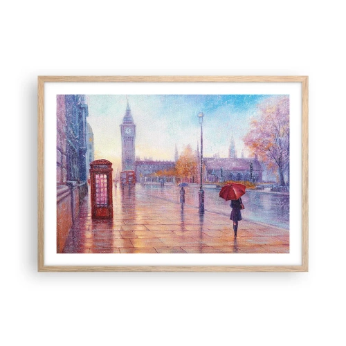 Póster en marco roble claro - Un día de otoño en Londres - 70x50 cm