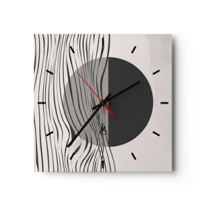 Reloj de pared - Reloj de vidrio - Media composición - 40x40 cm