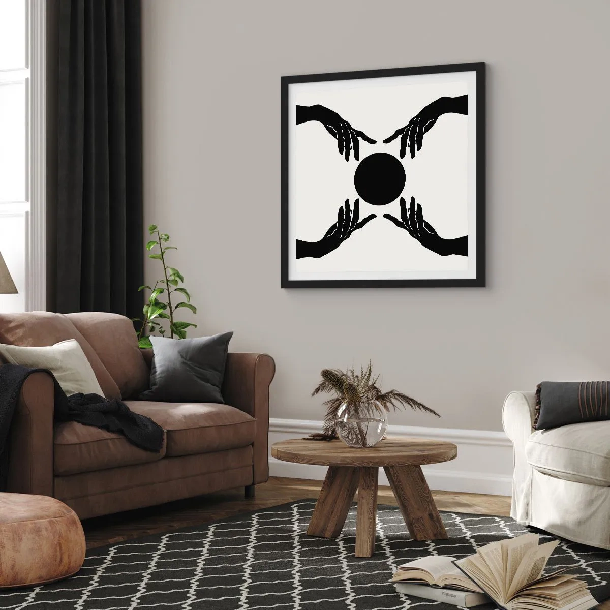 Póster en marco negro - Una señal secreta - 60x60 cm