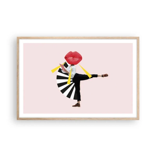 Póster en marco roble claro - Arte pop surrealista - 91x61 cm