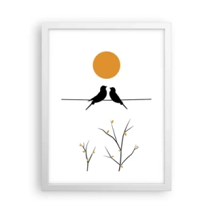 Póster en marco blanco - Noche de ruiseñores - 30x40 cm