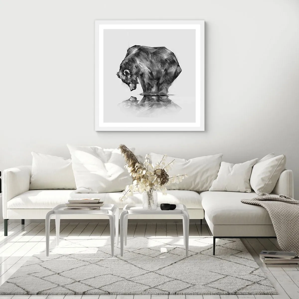 Póster en marco blanco - Es bueno ver a alguien cercano - 60x60 cm