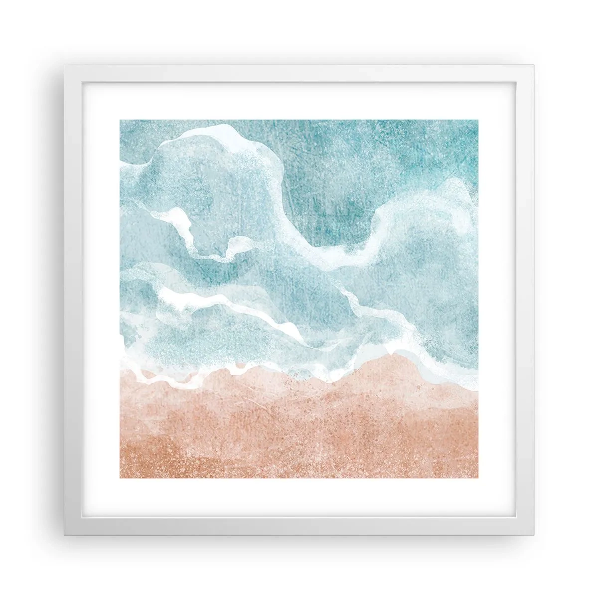 Póster en marco blanco - Abstracción de nubes - 40x40 cm