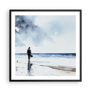 Póster en marco negro - Conversación con el mar - 60x60 cm