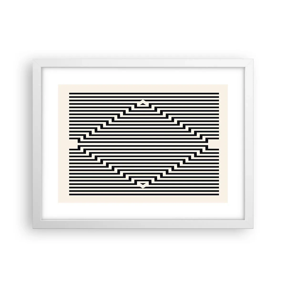 Póster en marco blanco - Ilusión geométrica - 40x30 cm