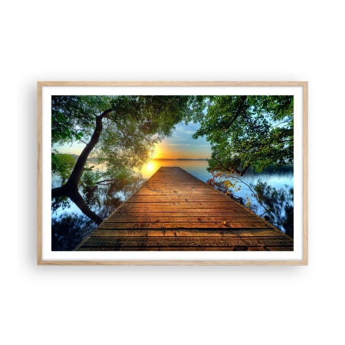 Póster en marco roble claro - Tómate tu tiempo, siéntate - 91x61 cm