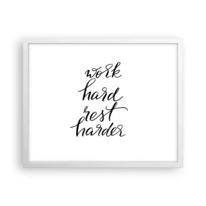 Póster en marco blanco - Balance de vida - 50x40 cm