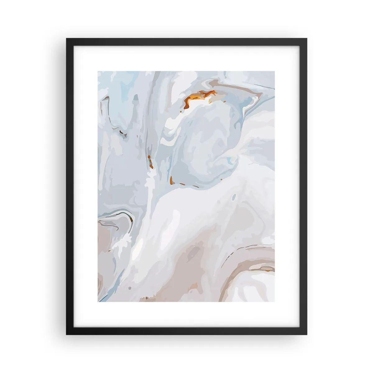 Póster en marco negro - Blanco fusión - 40x50 cm