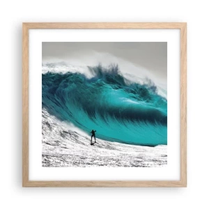 Póster en marco roble claro - Reto aceptado - 40x40 cm