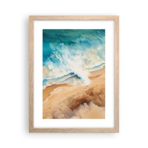 Póster en marco roble claro - Olas recurrentes - 30x40 cm