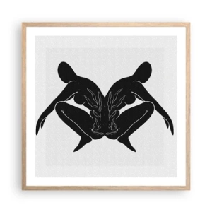 Póster en marco roble claro - Un alma compartida - 60x60 cm