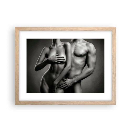 Póster en marco roble claro - Adán y Eva - 40x30 cm